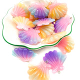 HALF PRICE Large Ombre Shell Resin Charm Pendant 39mm