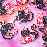 skull cat black cats halloween spooky bat bats enamel charm charms pendant large big uk cute kawaii craft supplies gold tone metal pink candy sweets cane wings