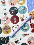 BIG 45mm ADVENT CALENDAR STICKERS 2 Sheet of 12 (24 Number Stickers)