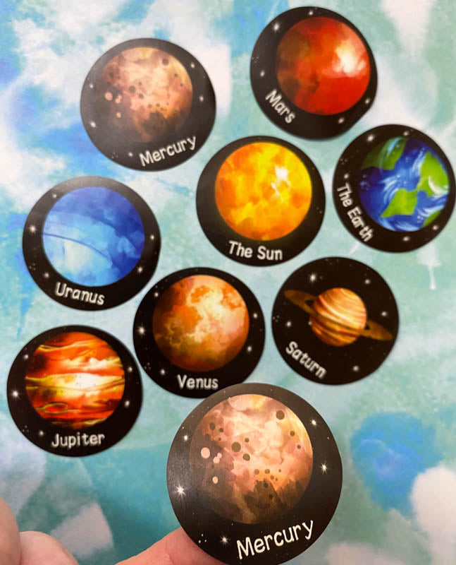 Sale! LARGE PLANETS Sticker Seals 38mm Set of 8/16/32