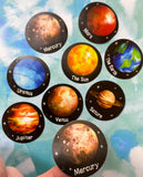 LARGE PLANETS Sticker Seals 38mm Set of 8/16/32