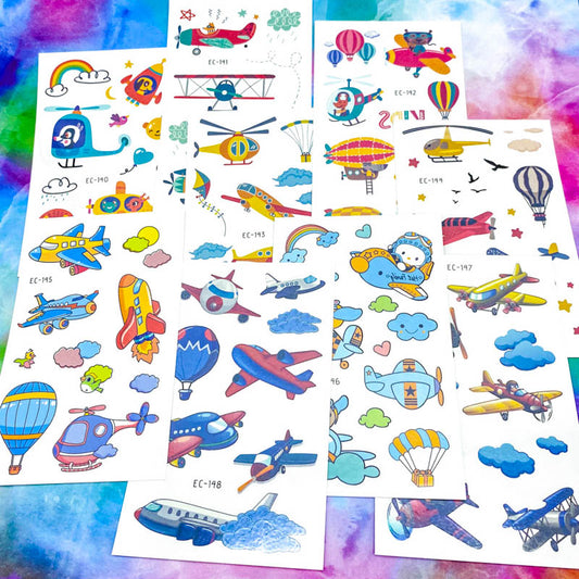 AIR TRANSPORT Temporary Tattoo Sheet x 5