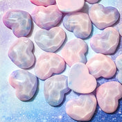 faceted resin acrylic ombre galaxy pastel colour heart hearts flatback fb fbs flat back embellishment uk cute kawaii craft supplies pink lilac glittery glitter shimmer