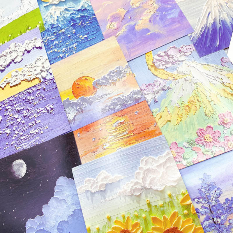 HALF PRICE OIL PAINTING style Postcard- Single Floral/Set of 3 lucky Dip