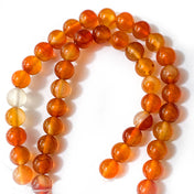 natural gemstone gem carnelian bead beads grade A uk cute kawaii craft supplies jewellery making store shop orange yellow amber colour 8mm diameter stones