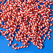 polymer clay candy cane handmade twist canes swirl sweets uk cute kawaii craft supplies fimo handmade embellishments festive  red and white