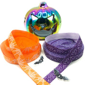HALF PRICE Orange or Purple Halloween Elastic Ribbon 15mm