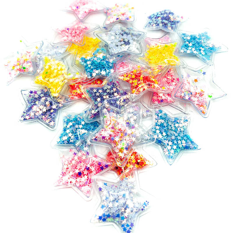 STAR Clear Plastic Sequin SHAKER 38mm BUNDLE of 7