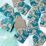 the wave waves ovean theme themed large big acrylic pendant pendants charm charms turquoise teal emerald green blue grey water uk craft supplies cute kawaii