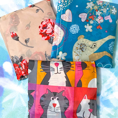 LARGE FOLDING FABRIC SHOPPING BAG 3 Designs The Kawaii Squirrel