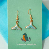 green blue turquoise aqua mint gold plated gold handmade hand made earring earrings uk cute kawaii gift gifts dangly drop mermaid mermaid's tail tail whale mermaids  golden pretty unique stocking filler