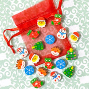 cute kawaii kids kid children gift gifts eraser eerasers pack bag small mini christmas festive rubber rubbers uk stationery stocking fillers