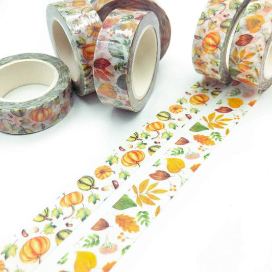 SALE! Autumn Leaves or Pumpkins Washi Tape 10m