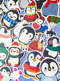 penguin penguins laptop lap top sticker stickers matte vinyl waterproof stationery big large satin finish cute kawaii penguins christmas gift gifts stationery bundle set stocking filler fillers uk