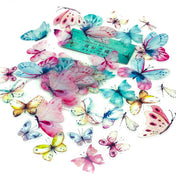 clear plastic butterfly butterflies sticker stickers flake flakes uk cute kawaii stationery planner supplies pink blue turquoise cream pretty pack 40 colourful
