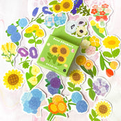 Garden Flowers Mini Box of 46 Bright Floral Sticker Flakes