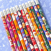 christmas festive pencil pencils hb eraser erasers kids child childrens stocking filler fillers gift gifts uk cute kawaii fun bargain