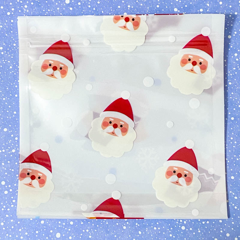 large big plastic re-sealable resealable re sealing sealsble bag slide top cello cellophane festive big large tree trees bell bells santa santas claus stocking stockings white cute kawaii gift gifts stationery packaging supplies uk