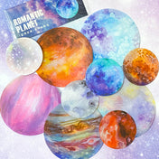planet planets colourful big sticker stickers clear plastic stationery space galaxy large pvc orange blue pink purple ombre pastel grey lilac saturn magic magical uk cute kawaii stationery gift gifts shop