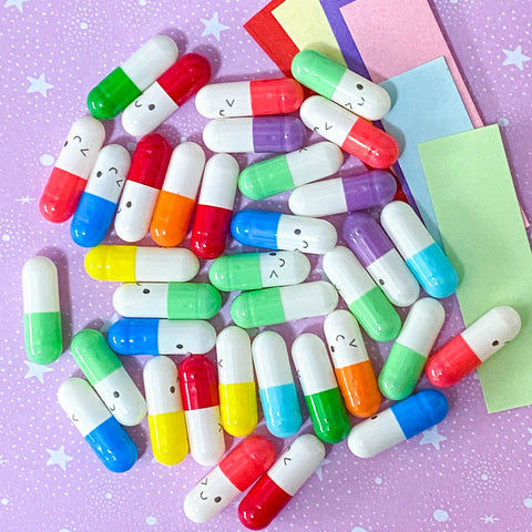secret message messages pill capsule little fun gift gifts uk cute kawaii smiling face faces write a letter scroll stocking filler ideas mini magic magical capsules