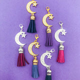75% OFF Large Sparkly Charm Planner Clip- Crescent Moon & Star #P43