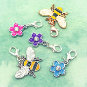 cute kawaii planner charm charms clip clips bee bees flower flowers gold silver metal uk gift gifts planning accessory planner present accessories honeybee bumblebee