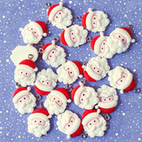 white and red happy santa claus father Christmas resin charm charms silver tone hook cute kawaii craft supplies festive chunky big pendant uk pink face beard