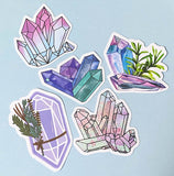 crystal crystals gem gems gemstone laptop decorative sticker stickers pack packs cute kawaii uk stationery magic magical pink lilac moon