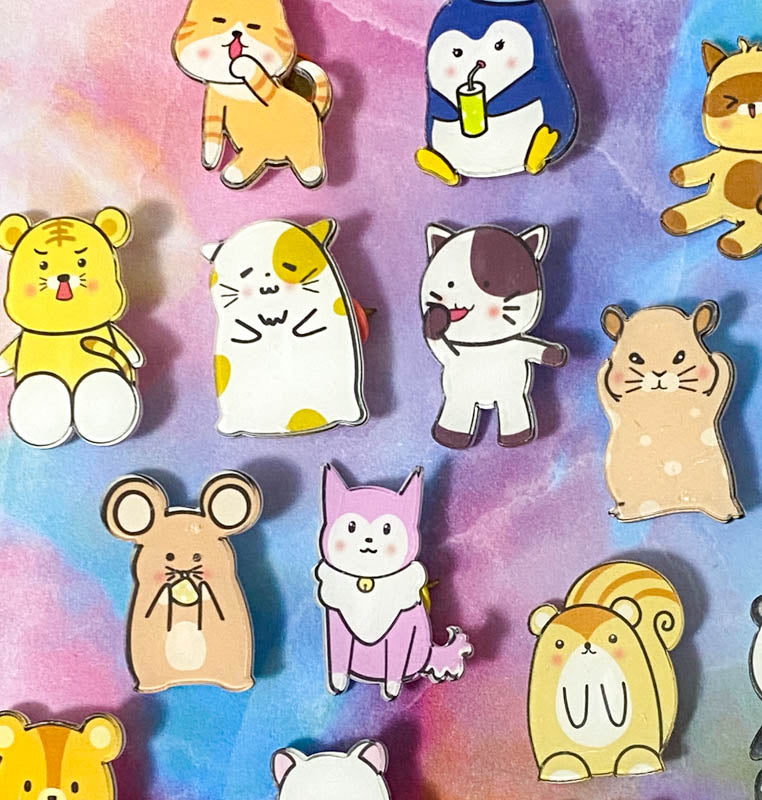 Bargain! KAWAII ANIMAL ACRYLIC PIN BROOCH- 15 Cute Designs