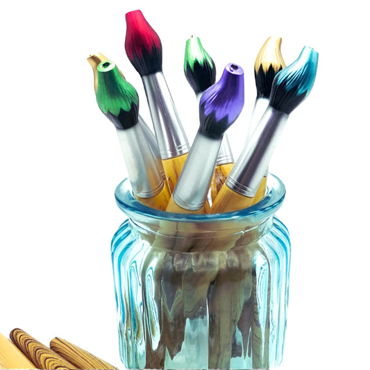 paint brush brushes blue ballpoint ink pen pens chunky novelty stationery uk cute kawaii red purple blue turquoise gold green fun gift gifts planner addict