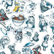 Vintage Style Alice in Wonderland Sticker Flakes Pack of 40/mini set