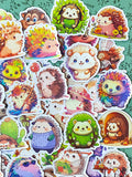 cute kawaii hedgehog hedgehogs laptopp large big decorative sticker stickers glossy uk stationery gift gifts stocking filler fillers colourful set funny pretty bright illustrations woodland animal animals