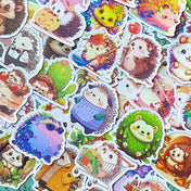 Forest Animal Glow in the Dark Stickers, Squirrel Christmas Tree Leaf, MiniatureSweet, Kawaii Resin Crafts, Decoden Cabochons Supplies
