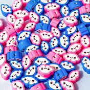 HALF PRICE HAPPY CLOUDS Polymer Clay Beads Pink & Blue