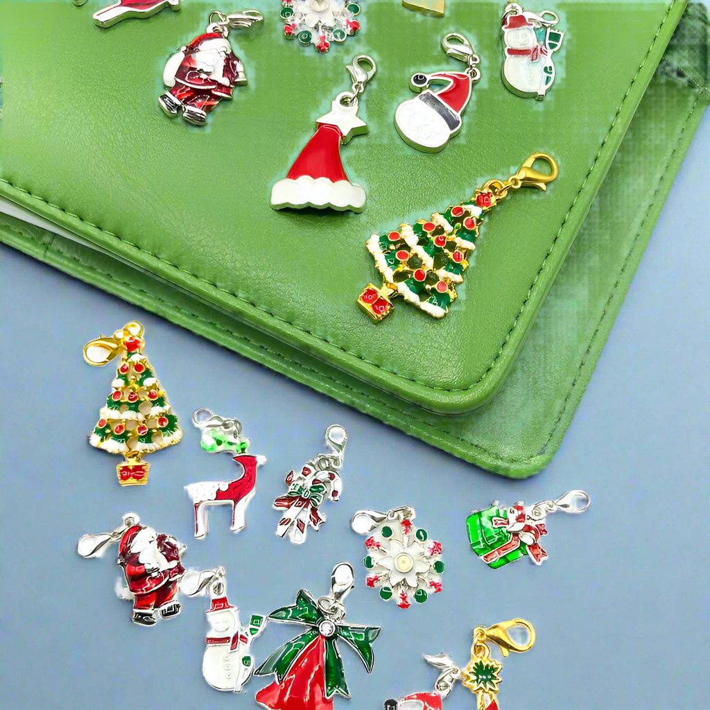 planner clip clips charm charms christmas festive cat santa snowflake rhinestone silver gold clips tree deer reindeer hat snowman candy cane uk gifts handmade planning planner addict presents stocking filler fillers her
