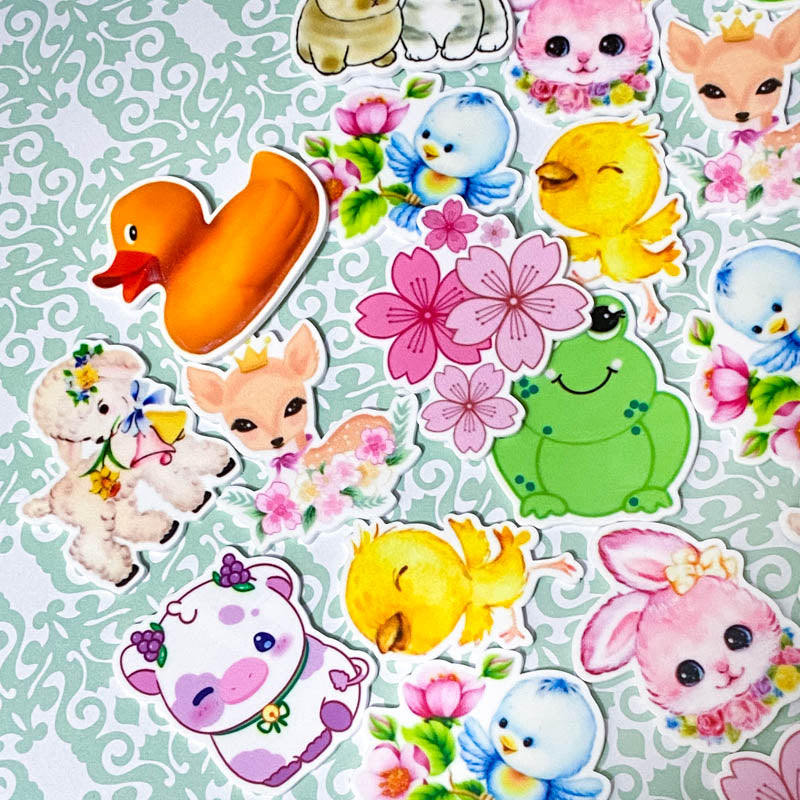 spring springtime easter cute kawaii animal flower flatback flat back planar planars large acrylic fbs uk crafts craft supplies lamb sheep cat kitten bunny rabbit bunnies rabbits blue bird birds chick duck ducks deer baby flowers cherry blossom cow lilac pink yellow green frog cows