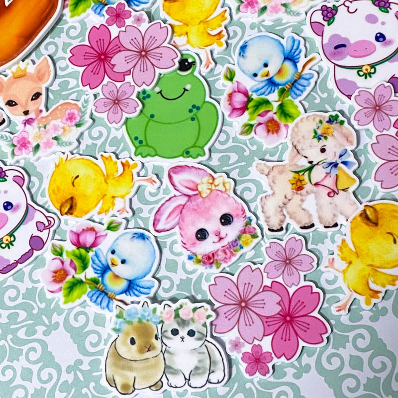 spring springtime easter cute kawaii animal flower flatback flat back planar planars large acrylic fbs uk crafts craft supplies lamb sheep cat kitten bunny rabbit bunnies rabbits blue bird birds chick duck ducks deer baby flowers cherry blossom cow lilac pink yellow green frog cows
