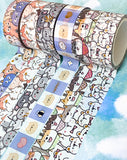 animal animals cute kawaii foil foiled washi tape tapes washis uk stationery planner supplies dog dogs cat cats koala koalas bear bears polar bee bees pretty blue lilac grey white foil foiled gold highlights 15mm wide 5m long