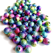 rainbow stardust glitter acrylic beads 4mm 6mm 8mm and 10mm uk cute kawaii craft supplies small medium large glittery ombre bead