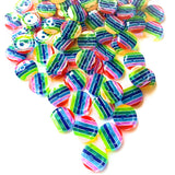 HALF PRICE Rainbow Acrylic Striped 12mm Buttons 10/20