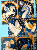 MIDNIGHT STORYBOOK Illustrated ART CARD COLLECTION- Mythical or Woodland (8 Cards)