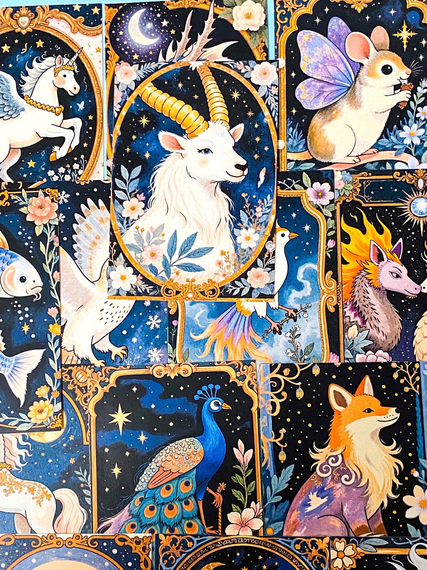 MIDNIGHT STORYBOOK Illustrated ART CARD COLLECTION- Mythical or Woodland (8 Cards)