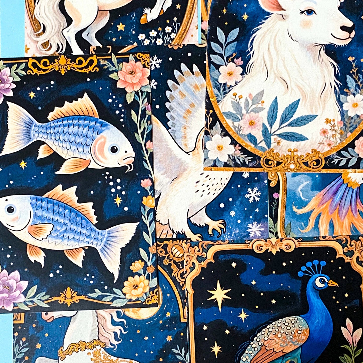 MIDNIGHT STORYBOOK Illustrated ART CARD COLLECTION- Mythical or Woodland (8 Cards)