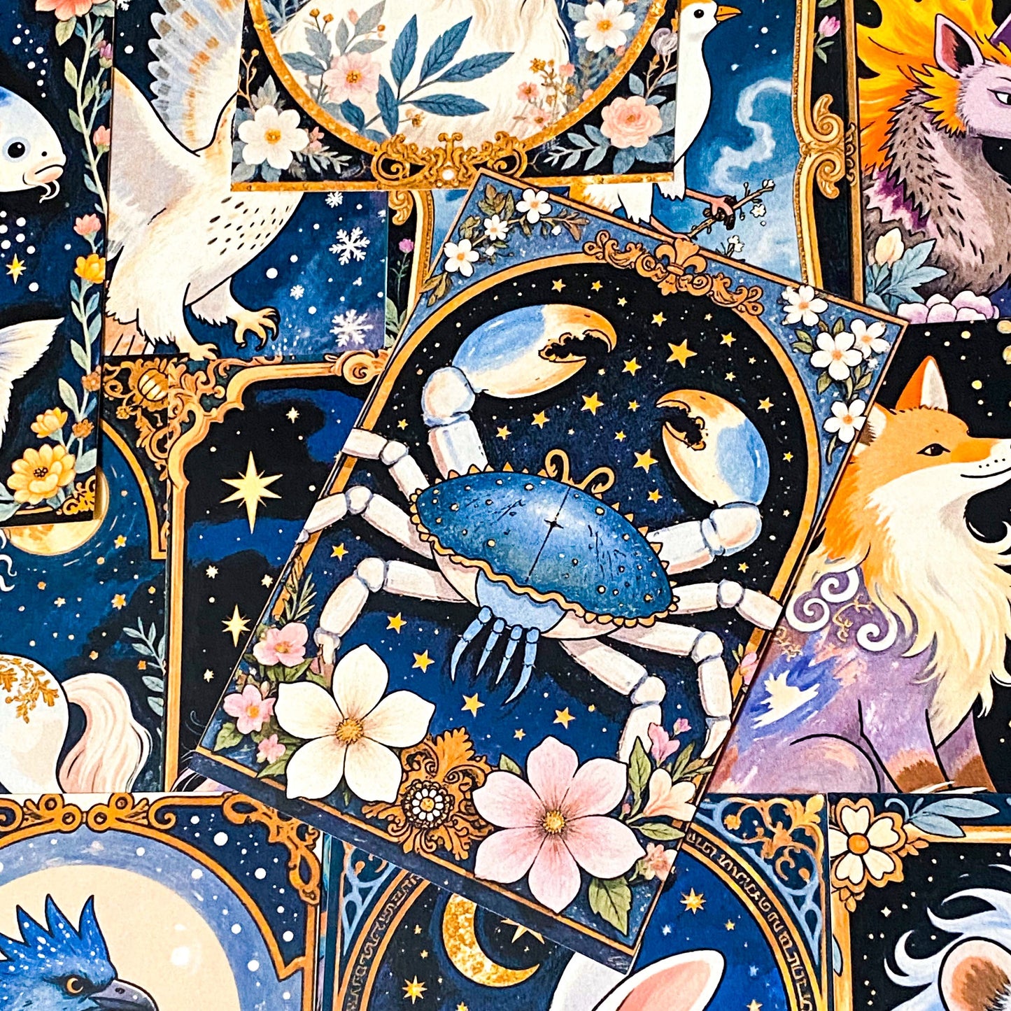 MIDNIGHT STORYBOOK Illustrated ART CARD COLLECTION- Mythical or Woodland (8 Cards)