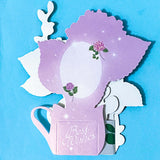a pop up 3d greeting card best wishes with hydrangeas