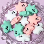 silicone ghost ghosts scary spooky cute bead beads jumbo large big 24mm chunky craft supplies build your own beaded pen pens jewellery make uk kawaii pink white mint green turquoise 