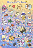 cute kawaii sticker stickers season seasons autumn winter spring summer stationery sheet sheets pack uk planner addict animal animals snow jungle cherry blossom bunny bear pig cat winter playing with snow christmas