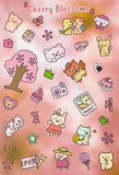 cute kawaii sticker stickers season seasons autumn winter spring summer stationery sheet sheets pack uk planner addict animal animals snow jungle cherry blossom bunny bear pig cat spring