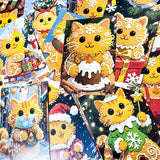 christmas cat cats gingerbread men man cookie fun quirky card cards postcard postcards uk cute kawaii stationery festive  kitty kittens colourful pack of 3 planner addict gift gifts shop store