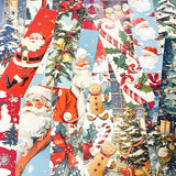 vintage retro christmas  set of 4 double sided card  book mark marks bookmark bookmarks cute kawaii stationery festive shop store uk victorian pretty gift gifts bargain